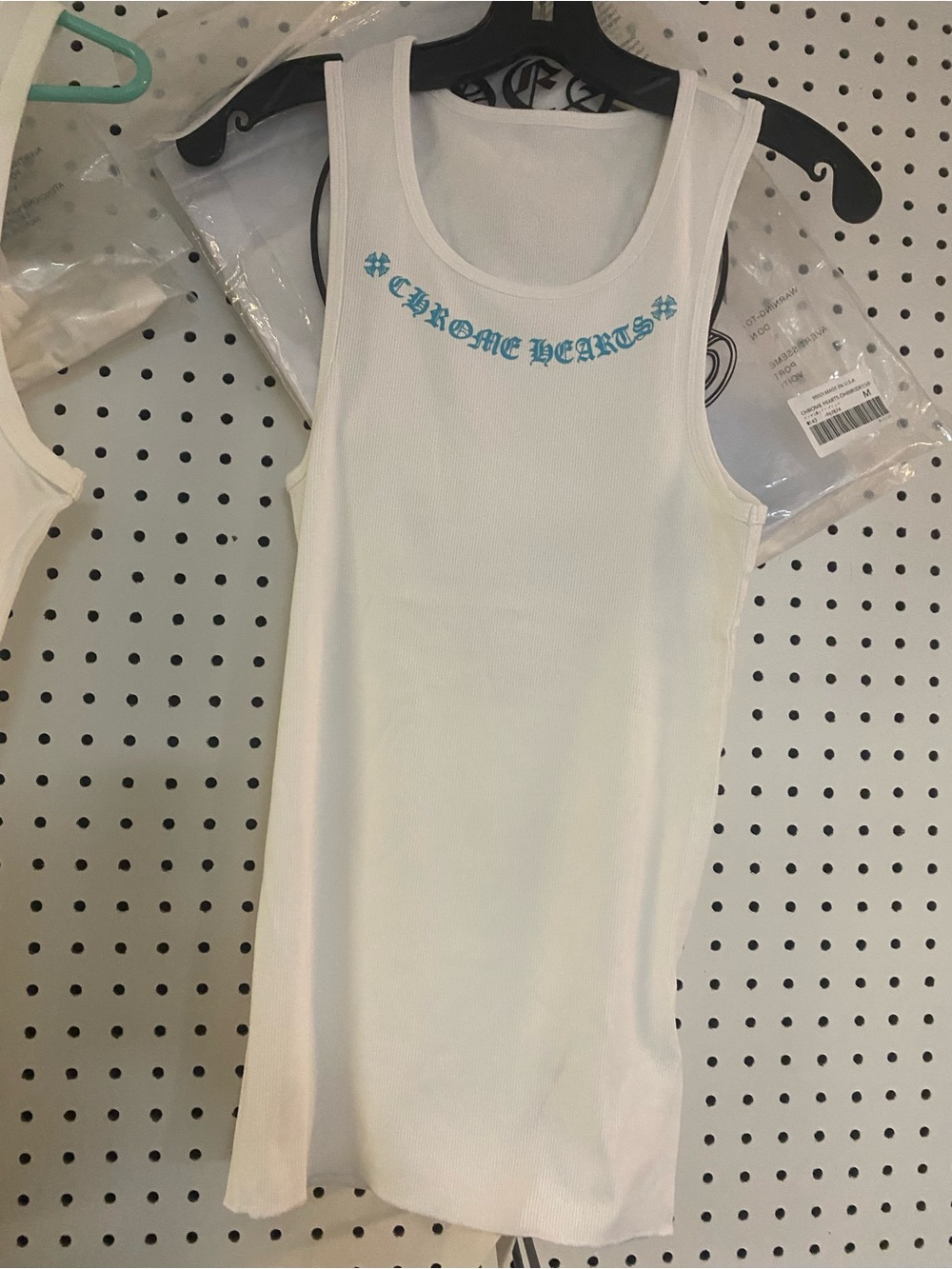 White Ribbed Tank Mini Dress with Blue Logo
